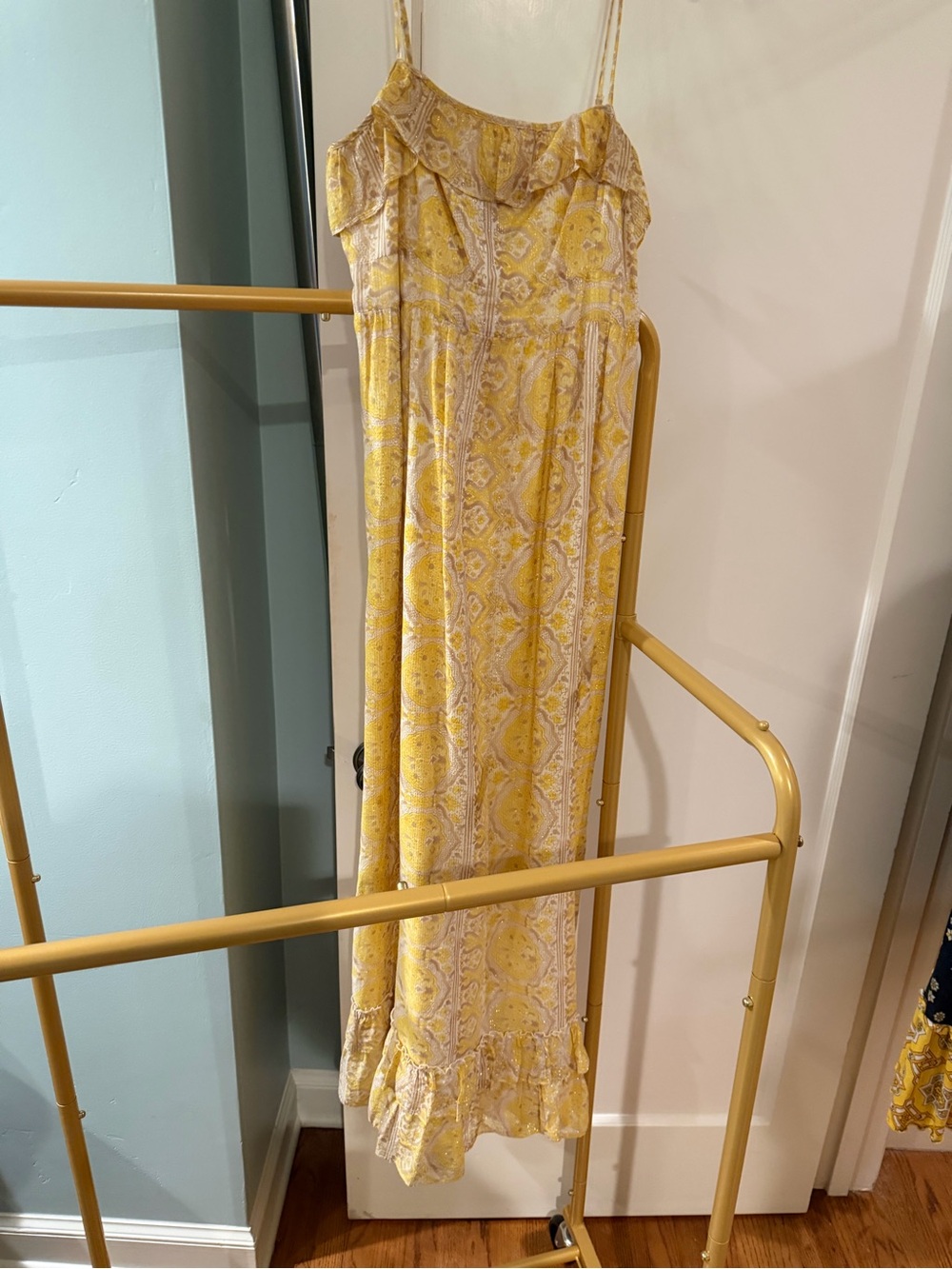 Juicy Couture Yellow Patterned Maxi Dress